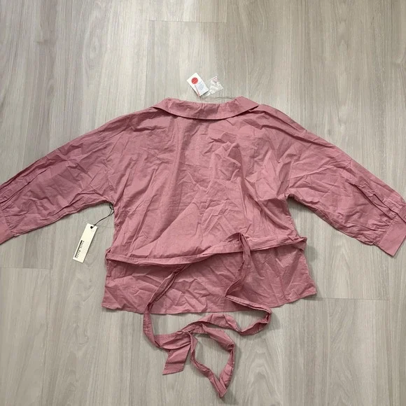 Haute Monde Women Blouse Top Pink Wrap Tie Long Sleeve Made in Vietnam Size 2XL - Picture 3 of 15